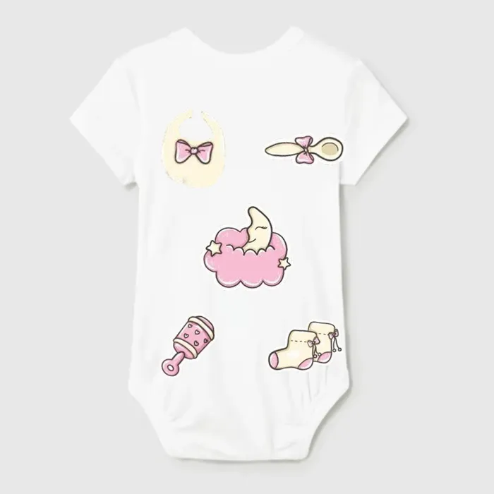Body de bebé con stickers de babero y nube